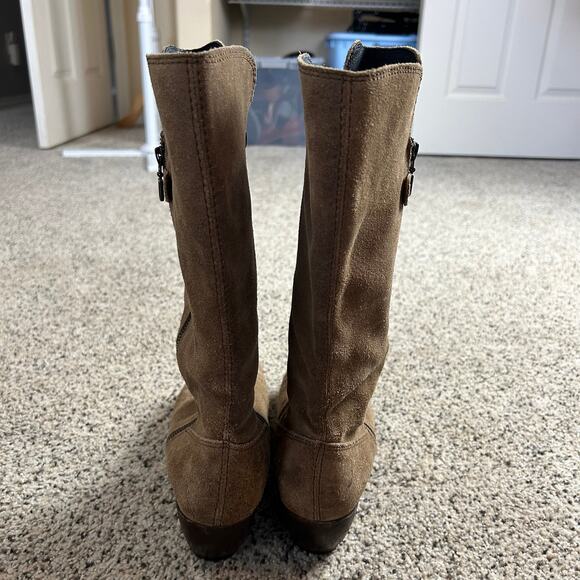 Wolky Tall Zip Up Boots Size 11 EU 42 Brown Suede Comfort Riding - Picture 6 of 11